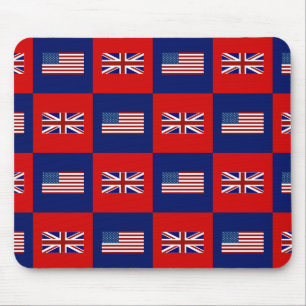 Mousepad Os EUA embandeiram & teste padrão BRITÂNICO da