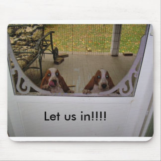 Mousepad Os filhotes de cachorro na porta traseira,