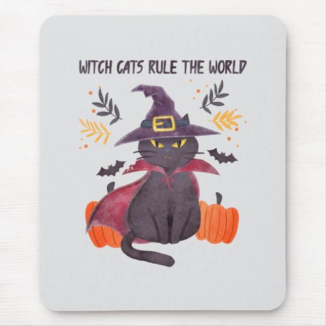 Mousepad Os Gatos de Bruxas Governam O Mundo (Frente)