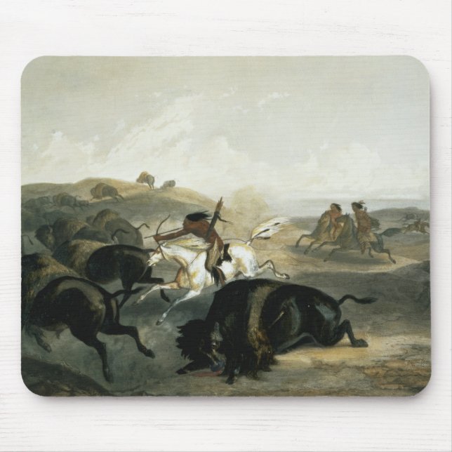 Mousepad Os indianos que caçam o bisonte, chapeiam 31 do (Frente)