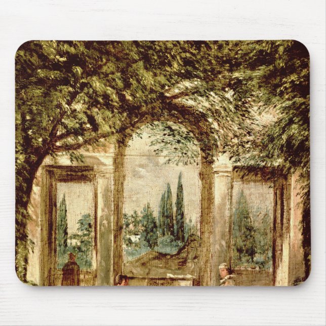 Mousepad Os jardins da casa de campo Medici em Roma (Frente)