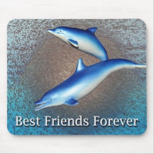 Mousepad Os melhores amigos para sempre dos golfinhos azuis