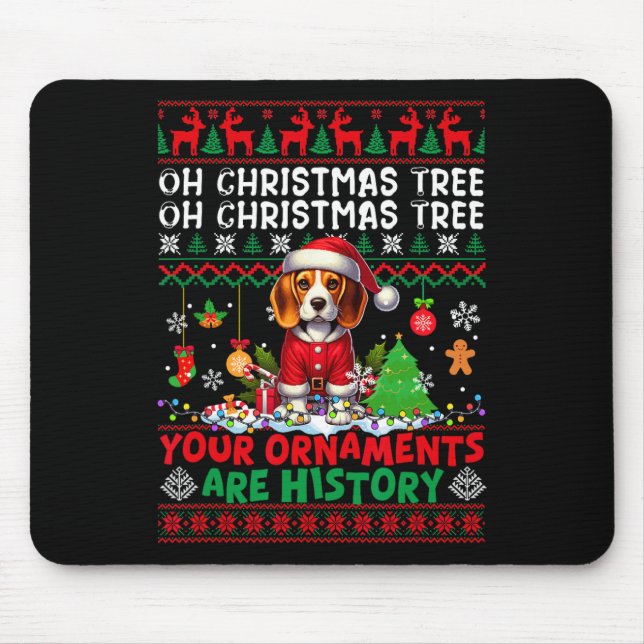Mousepad Os Ornamentos De Árvores Do Xmas São Papais noeis  (Frente)