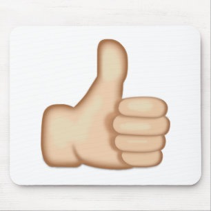 Mousepad Os polegares levantam o sinal Emoji