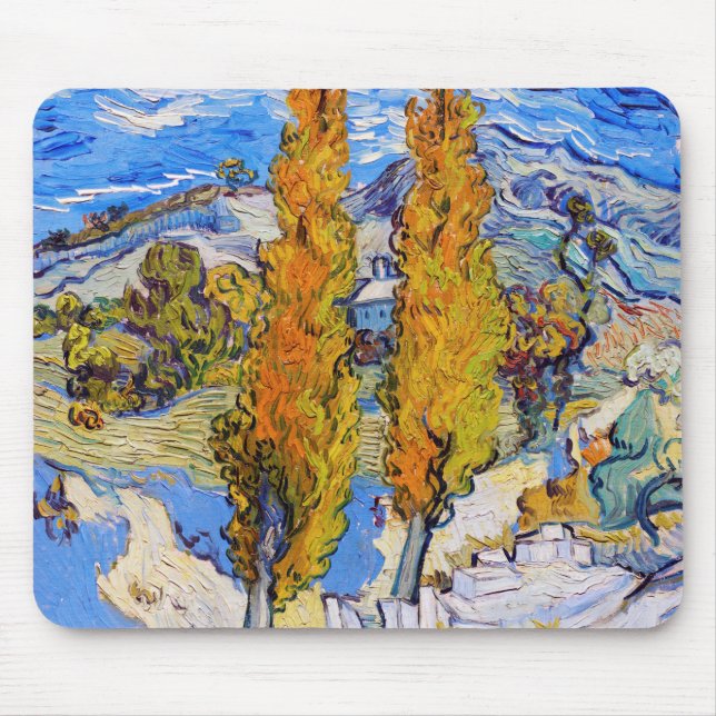 Mousepad Os Poplars em Santo-Rémy, Van Gogh (Frente)