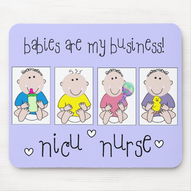 Mousepad Os presentes "bebês da ENFERMEIRA de NICU são meu (Frente)