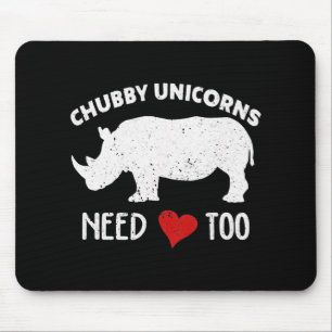 Mousepad Os Unicórnios Chubby Precisam De Amor Com Rinocer
