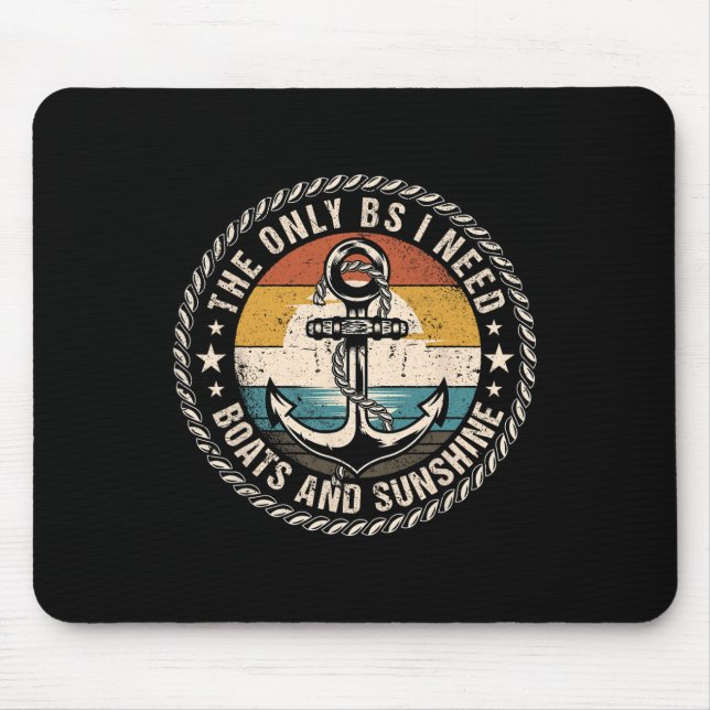 Mousepad Os únicos Bs que eu preciso Barcos e Capitão de Bo (Frente)