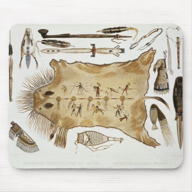 Mousepad Os utensílios e os braços indianos, chapeiam 21 do (Frente)