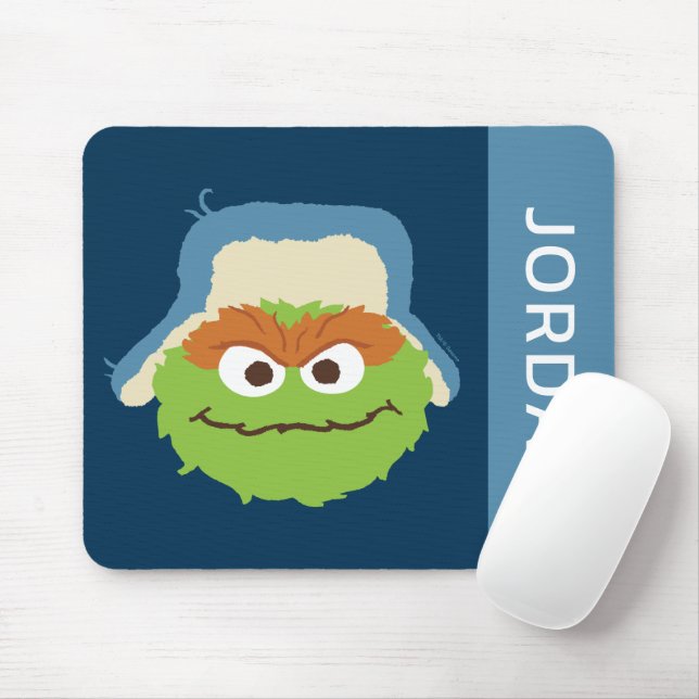 Mousepad Oscar o Monstro Floresta Rosto | Adicione seu Nome (Com mouse)