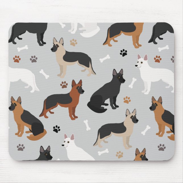 Mousepad Ossos do german shepherd e patas (Frente)