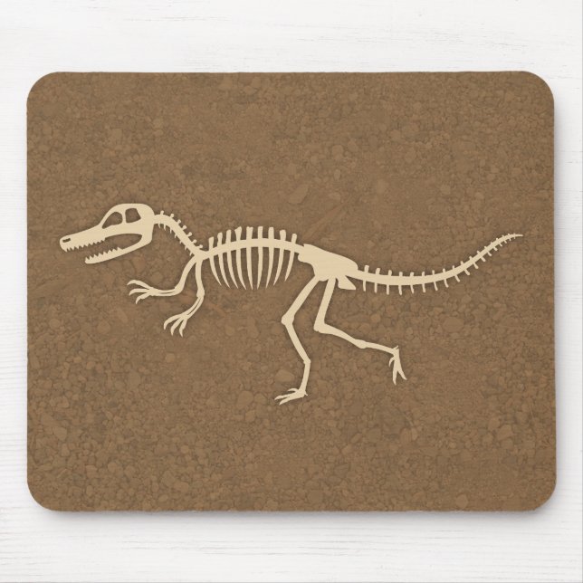 Mousepad Ossos e Esqueleto de Dinossauro Velociraptor Legal (Frente)