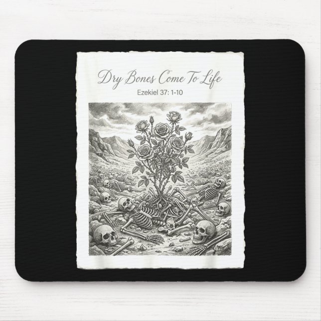 Mousepad Ossos secos voltam à vida pôster bíblico cristão (Frente)