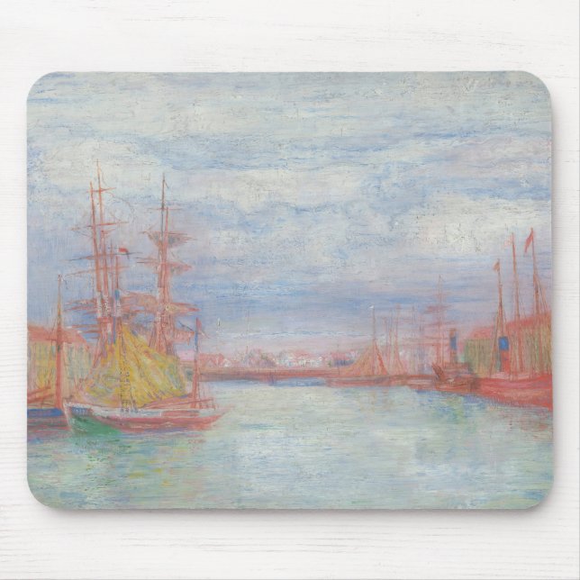 Mousepad Ostend Harbor por James Ensor (1900) (Frente)