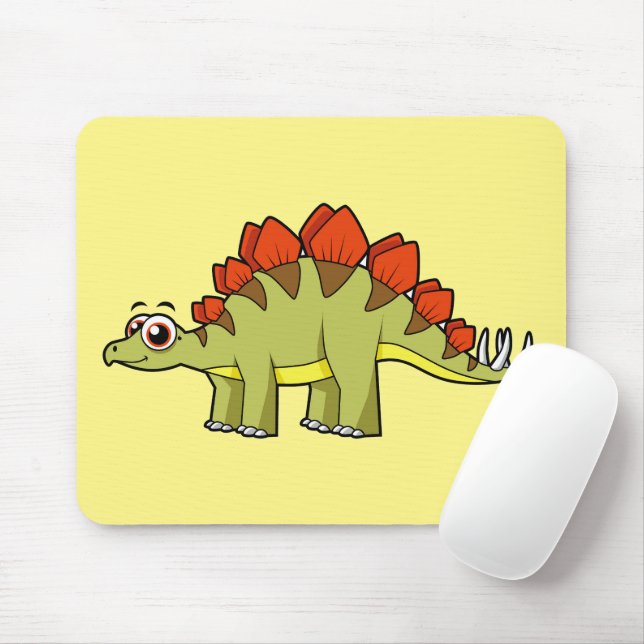Mousepad Ótima Ilustração De Um Dinossauro De Estegossauro. (Com mouse)