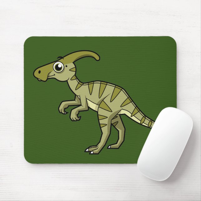 Mousepad Ótima Ilustração De Um Dinossauro Parasaurolofico. (Com mouse)