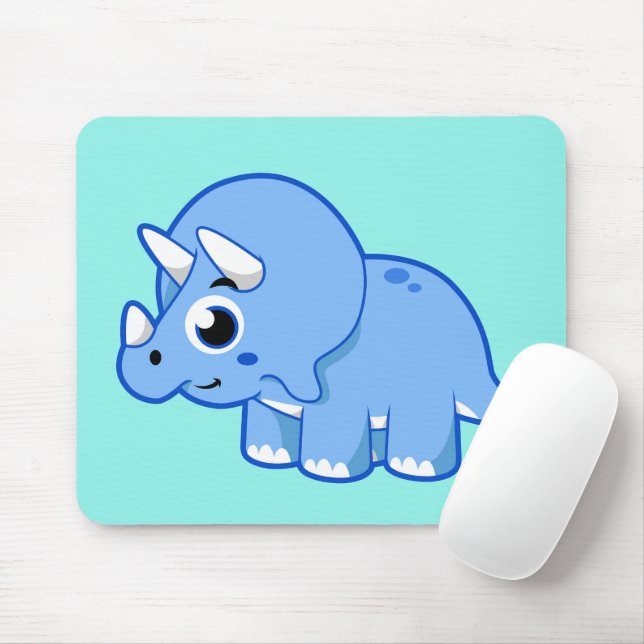Mousepad Ótima Ilustração De Um Dinossauro Tricerátopo. (Com mouse)