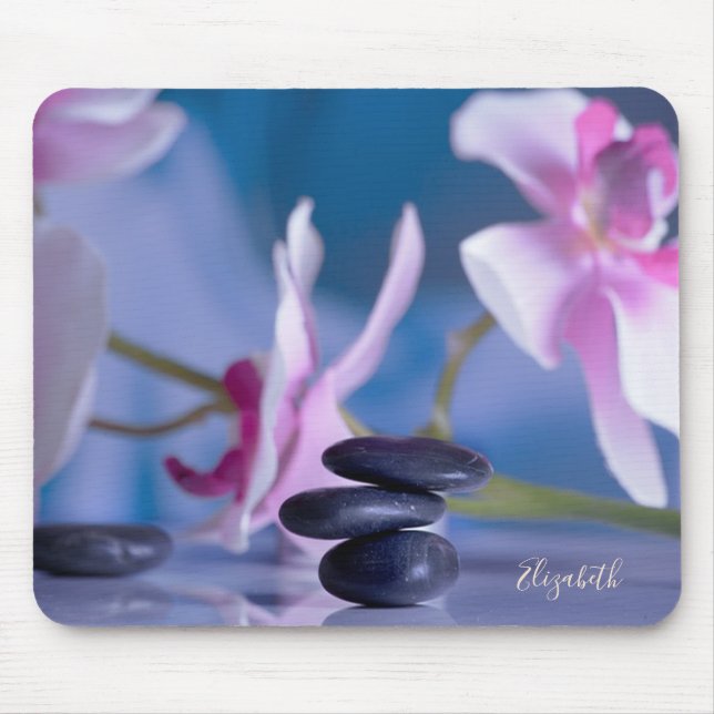 Mousepad Ótima Orquídea, Pedras Zen (Frente)