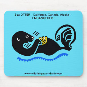 Mousepad OTTER Do Mar Cinto - Animais ameaçados - PÁD DO MO