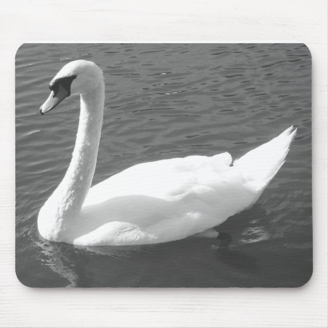 Mousepad ou Mousemat - Cisne a preto e branco (Frente)