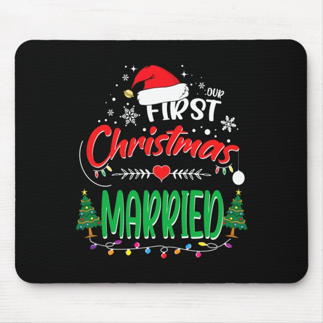 Mousepad Our First Christmas Married Newlywed Mr And Mrs  (Frente)
