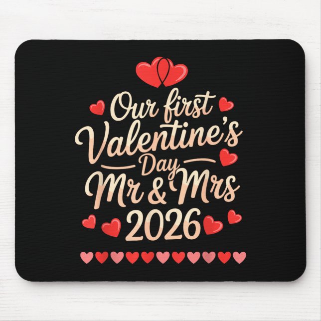 Mousepad Our First Valentines As Mr And Mrs 2026  (Frente)