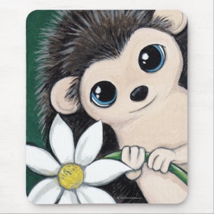 Mousepad Ouriço lunático bonito que guardara uma flor