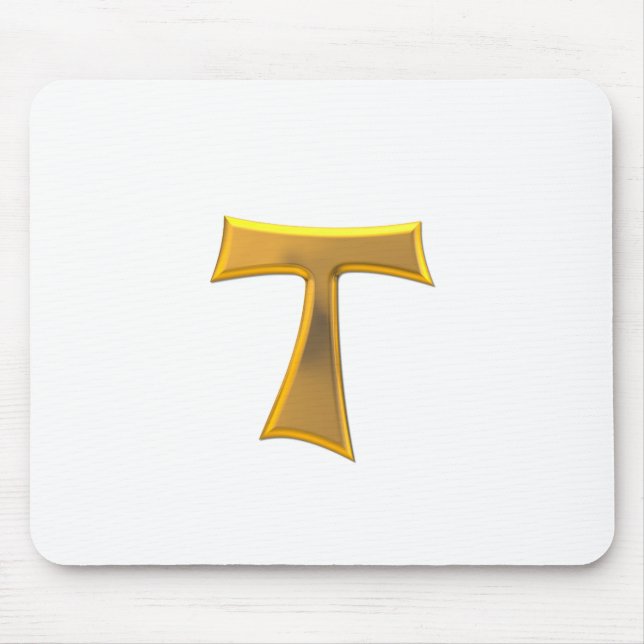 Mousepad Ouro 3-D Olhar Franciscan Tau Cross (Frente)