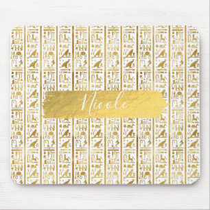 Mousepad Ouro & Branco Egito Egípcio Glam Moderno Chic
