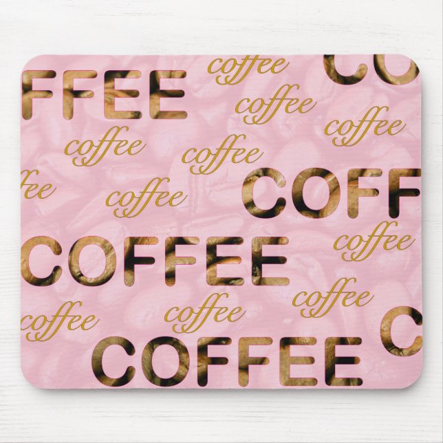 Mousepad Ouro cor-de-rosa café (Frente)