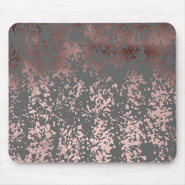 Mousepad ouro cor-de-rosa do falso elegante e brushstrokes (Frente)