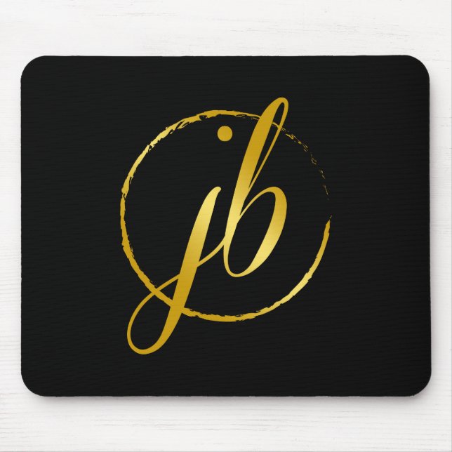 Mousepad Ouro de JBP no tapete do rato preto (Frente)