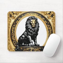 Mousepad Ouro de leão e quadro ornamental negro
