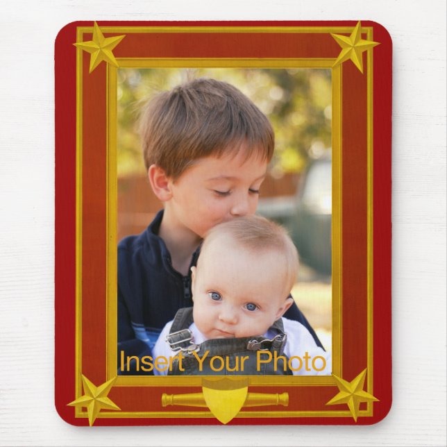 Mousepad Ouro de quatro estrelas e o quadro marrom - (Frente)