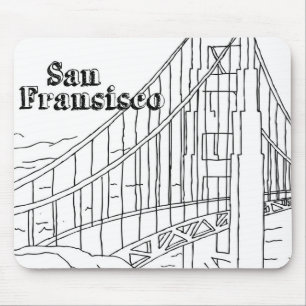Mousepad Ouro de San Fran Ponte Design Arte Califórnia
