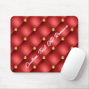 Mousepad Ouro Diamond Couro Tufado Nome Texto Personalizado