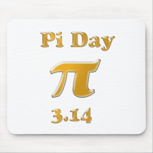 Mousepad Ouro do dia do Pi no branco