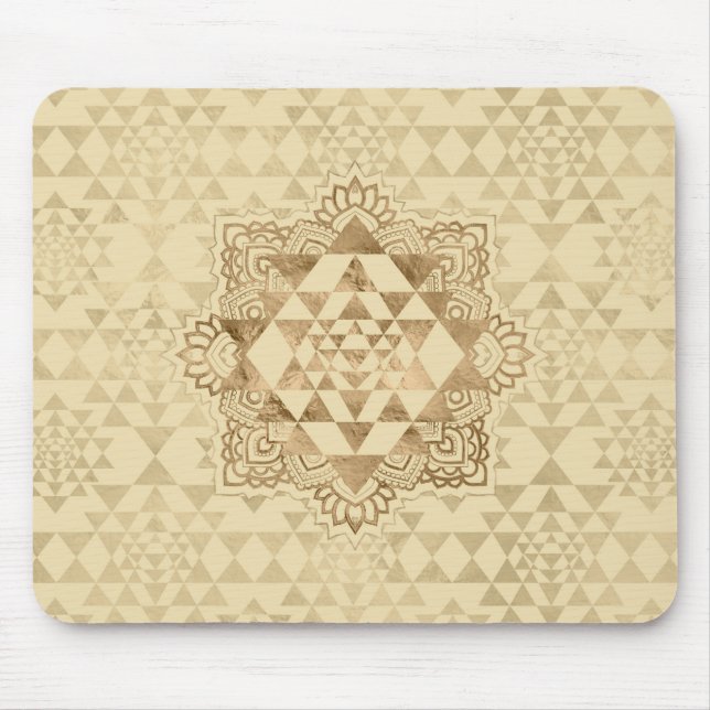 Mousepad Ouro do Pastel de Sri Yantra/Sri Chakra (Frente)