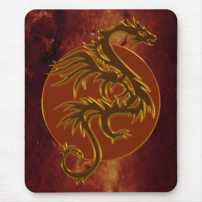 Mousepad Ouro Dragon Sun | Universo de incêndio (Frente)