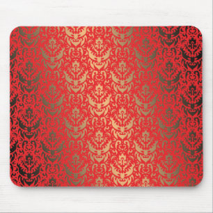 Mousepad Ouro elegante do Shimmer do falso e damasco