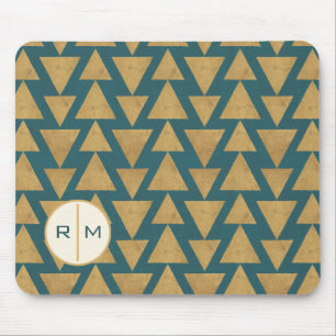 Mousepad Ouro exterior de etapa   do monograma   Geo &