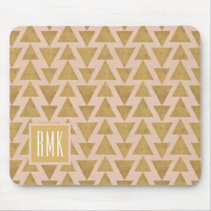 Mousepad Ouro exterior de etapa   do monograma   Geo &