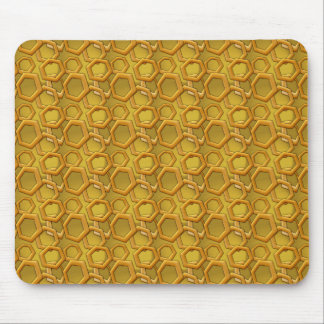 Mousepad Ouro Hexágonos