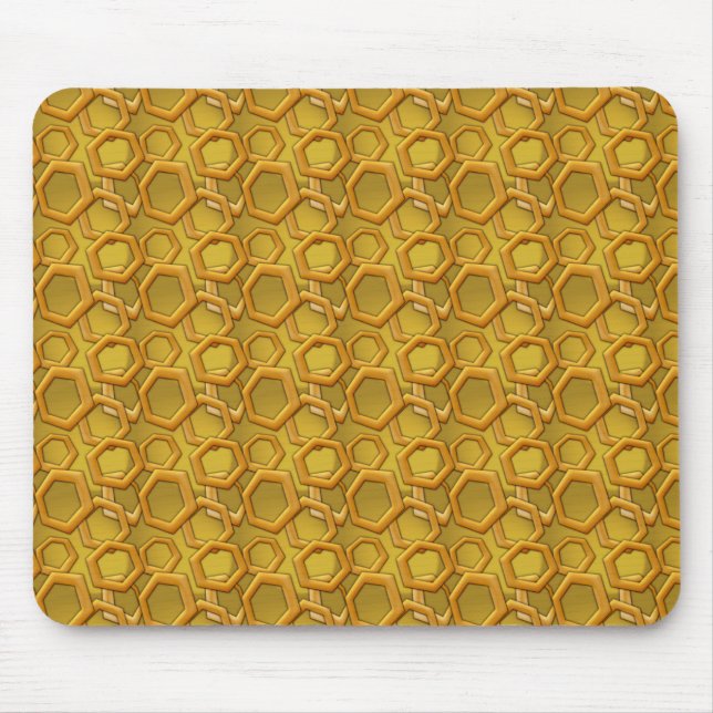 Mousepad Ouro Hexágonos (Frente)