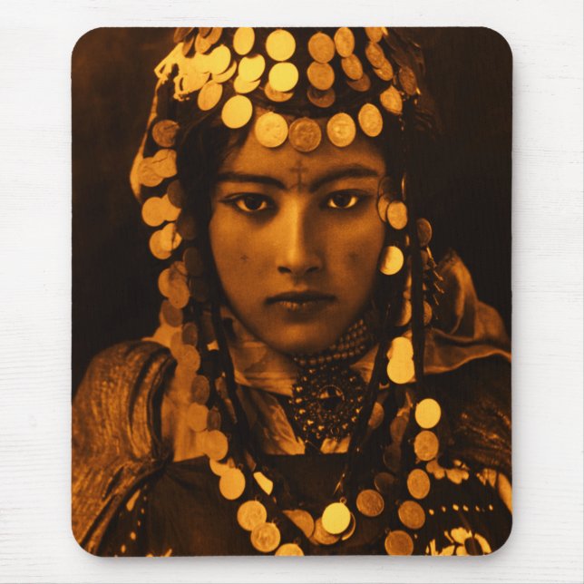 Mousepad Ouro Magrebe Ouled Naïl Berber Rapariga Mulher do  (Frente)