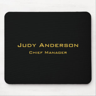 Mousepad Ouro Metálico & Preto Moderno Elegante Profissiona