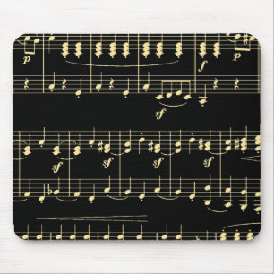 Mousepad Ouro musical em preto
