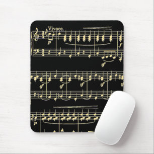 Mousepad Ouro musical em preto
