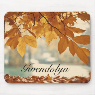 Mousepad Ouro outono outono Cair Cenário Natureza Folha