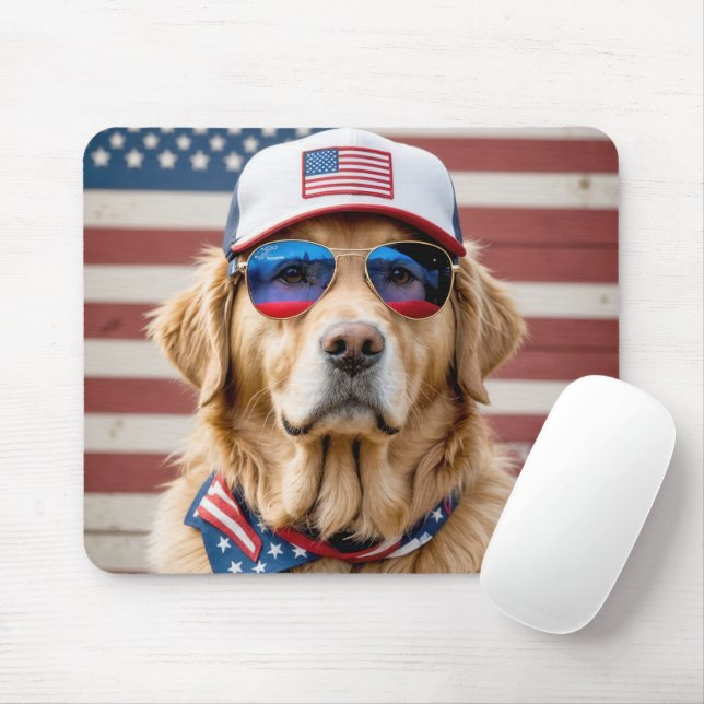 Mousepad Ouro Patriótico Americano (Com mouse)